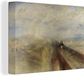 Canvas Schilderij Rain, Steam and Speed - The Great Western Railway - Schilderij van Joseph Mallord William Turner - 40x30 cm - Wanddecoratie