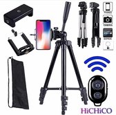 Smartphone Tripod Camera Statief Zwart Inclusief Bluetooth Remote Shutter – HiCHiCO