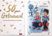 50 jaar Getrouwd  + …Jaar Getrouwd - 2 Wenskaarten – 12 x 17 cm