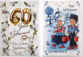 60 jaar Getrouwd  + …Jaar Getrouwd - 2 Wenskaarten – 12 x 17 cm