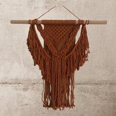 Macramé Wandkleed Koper  - Muurdecoratie - Katoen - 50 bij 65 cm - Poefenzo