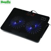 Dubbele verstelbare ventilator Laptop Macbook Notebook Cooling Pad Koeler A2 15 "-17" 2 extra USB-poorten