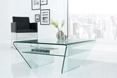 Table basse moderne carrée en verre transparent 70 cm
