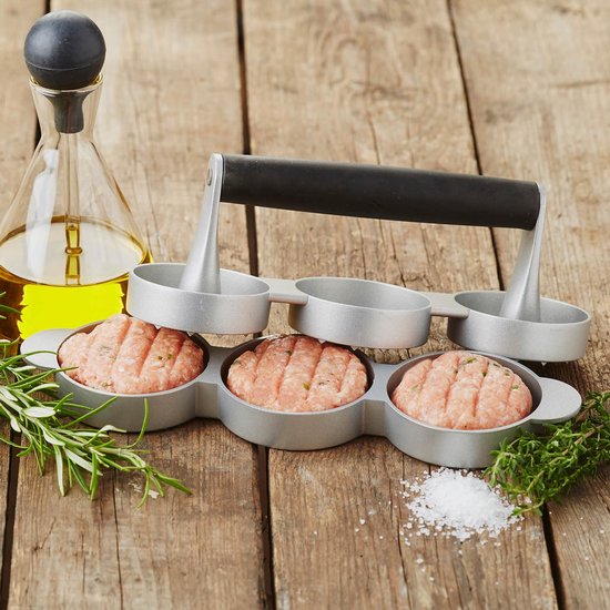 Barbecook Hamburgerpers - Mini hamburgers - Aluminium - ø6.8cm | bol