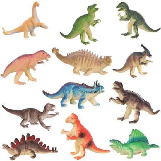 Set van 12 stoere Dino's, Dinosaurussen, Dinosaurus