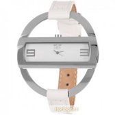 Davis Caroll- Horloge - 1201 - wit - leren band - witte wijzerplaat