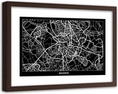 Foto in frame , Plattegrond Madrid , 120x80cm , Zwart wit , wanddecoratie