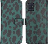 iMoshion Design Softcase Book Case Samsung Galaxy A51 hoesje - Green Leopard