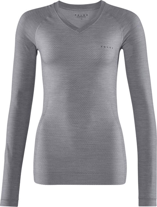 FALKE Wool Tech Light Shirt Lange Mouw Dames 33463 - Grijs 3757  grey-heather Dames - S | bol.com