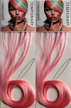Funny  Kinder Color Hair Extensions 2 x Rood 2 x Wit 2 x Blauw