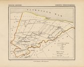 Historische kaart, plattegrond van gemeente Uithuizermeeden in Groningen uit 1867 door Kuyper van Kaartcadeau.com