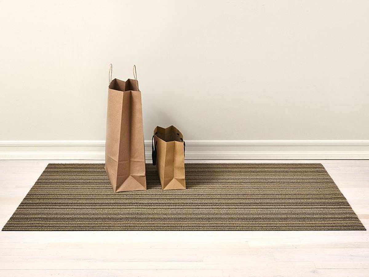 CHILEWICH doormat 46x71cm Skinny Stripe mushroom BRUIN
