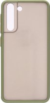 Shop4 - Samsung Galaxy S21 Hoesje - Harde Back Case Transparant Groen