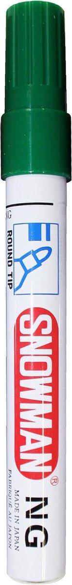 Snowman marker NG groen permanent met ronde punt (12 stuks)