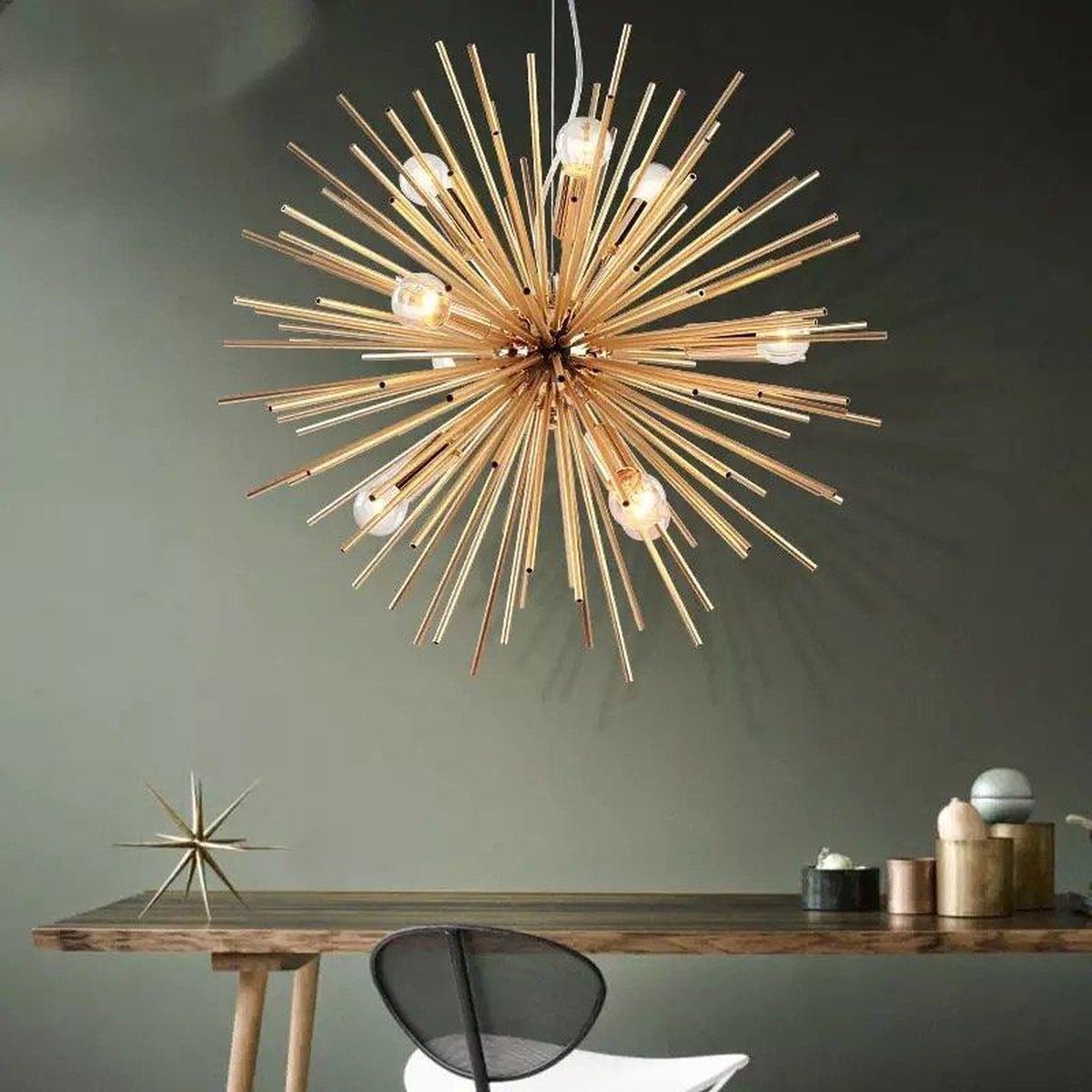 Lamp Hanglamp Hanglampen - Golden Hedgehog Design Hanglamp - Goudkleur - 70cm
