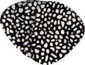 Set van 6 luxe handgemaakte onderzetters Cheetah small spots | Zwarte koehuid