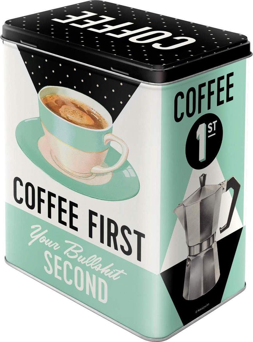 Bewaar Blik Voor Koffie - Coffee First Your Bullshit Second