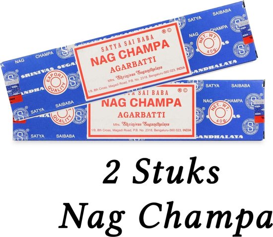 2 stuks Wierook Satya Nag Champa - Agarbatti klassiek staafjes