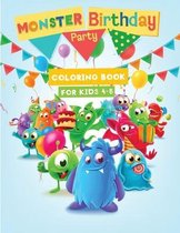 monster birthday coloring book for kids