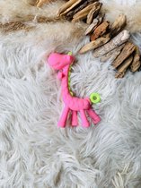 Roze giraffe bijtring - Baby - Siliconen - Bijtspeelgoed