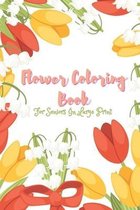 flower coloring book for seniors in large print