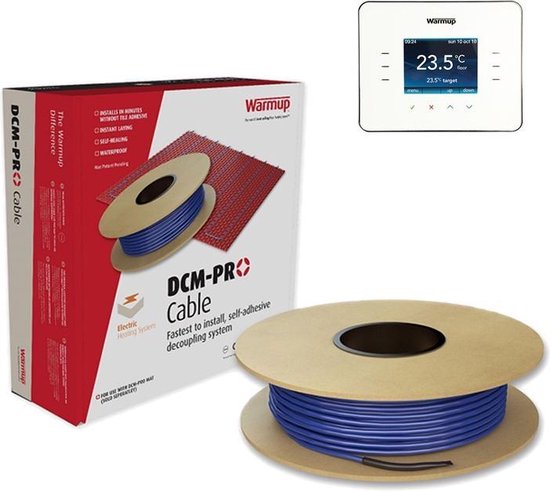 9m² DCM-PRO Vloerverwarming kabel voor 9m² + gratis WARMUP 3iE Programmeerbare thermostaat | 1350W | o.a. Tegels | Levenslange garantie