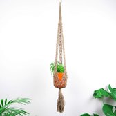 Plantenhanger - 125 cm - Jute - Plantenpot - Hangpot- Hangende bloempot - Plantenhanger buiten - Plantenhanger macrame - Hangpotten - Plantenhangers