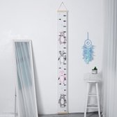Groeimeter babykamer kinderkamer beer - Canvas - hout - 200x20 cm - Decoratie Meetlint - Wanddecoratie