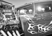 valentijn cadeautje voor hem / Auto poster - Monstertruck Zwart/Wit - Wandposter 60 x 40 cm