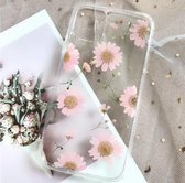 Casies Apple iPhone 7/ 8/ SE 2020 gedroogde bloemen telefoonhoesje - Dried flower case - Soft case TPU droogbloemen hoesje - transparant
