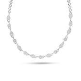 Silver Rose -CH2180W-Collier-925 Zilver gerodineerd -Cubic Zirkonia-40cm+verlengstuk