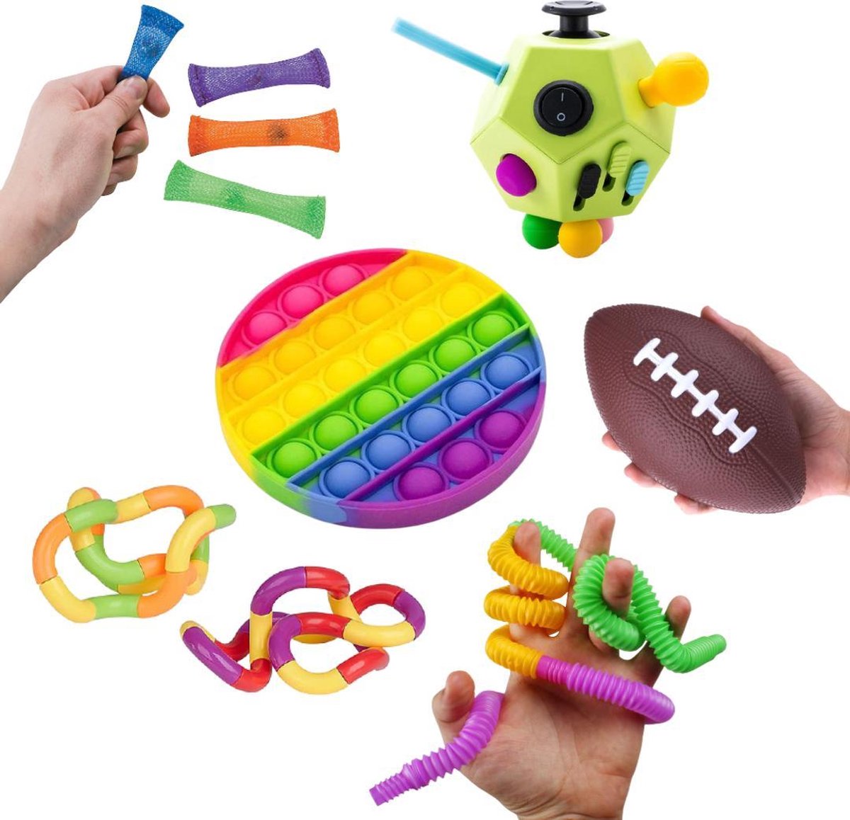 bol.com | ZTWKÂ© - Fidget toys pakket - Pop it regenboog - Mesh and