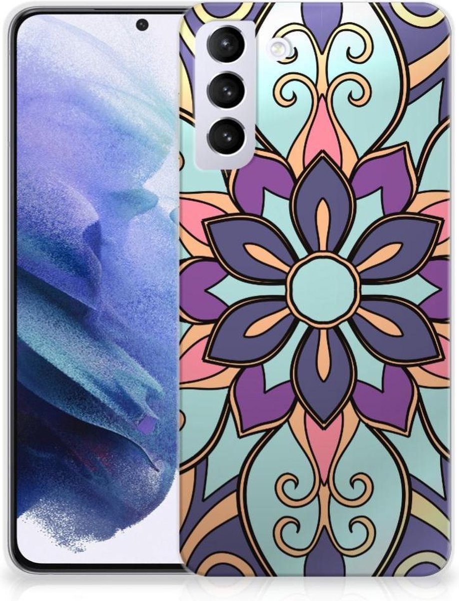 Samsung Galaxy S21 Plus TPU Case Purple Flower