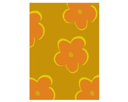 HappyBook - Notitieboek - Notebook - Journal - Flowers - A4 - Bloem - Geel - Werk - Studie - School - Vrolijk - Dagboek - Gelinieerd - Gelijnd - Lijntjes - Elastiek - Softcover - Boekenlegger - Relatiegeschenk - Doelen opschrijven - Journalen - Plan
