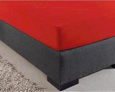 1-persoons hoeslaken dubbel jersey (extra dik) ROOD 90/100 x 200/220 cm TOP KWALITEIT (warm en zacht voor de winter)