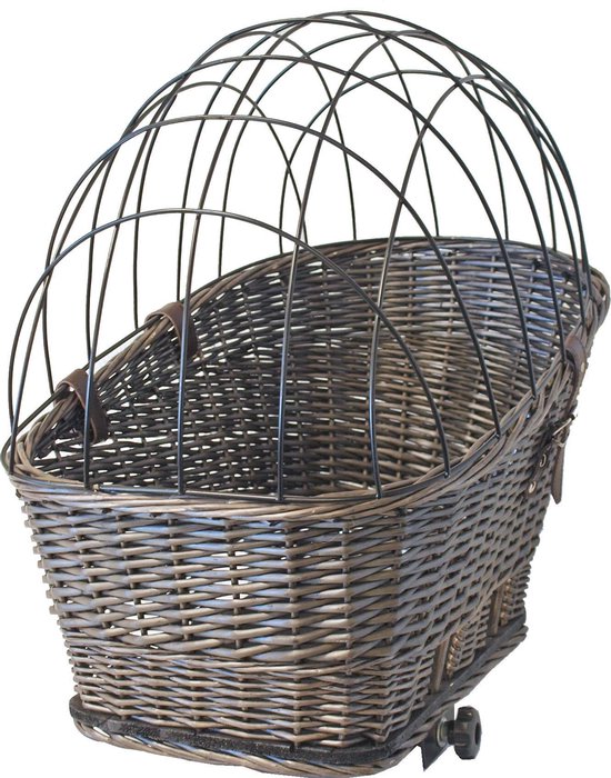 Fietsmand riet - 42/57cm - Voor/achter - Grijs van Basil — afbeelding 3