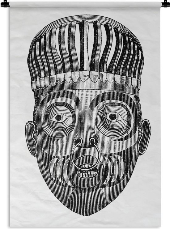 Tapisserie masques africains Gravure ancienne d un masque