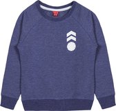 La V jongens sweatshirt met logo op borst bedrukt blauwjean 164-170