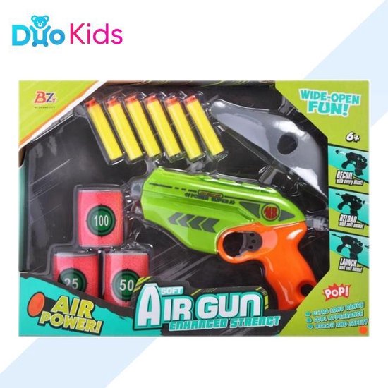 vangst fout Voorouder Duo Kids - Dartpistool + toebehoren 35x26x6 - Geweer met pijltjes schieten  speelgoed... | bol.com