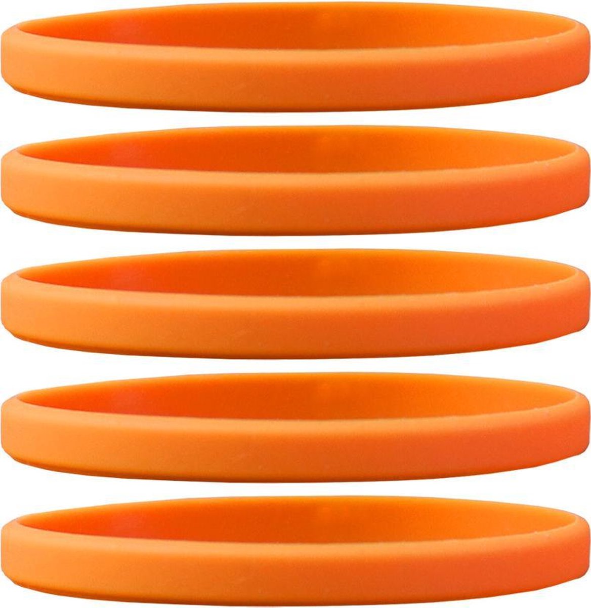 Dinilu - 60 x Smalle Siliconen Armbanden Oranje - voor volwassenen