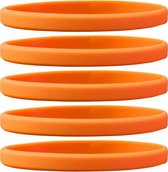 Smalle siliconen polsbandjes oranje (zak van 60 stuks) voor volwassenen