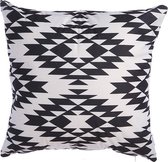 WOONENZO - Sierkussen 45x45 - patroon - zwart - wit