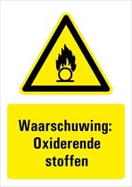 Waarschuwing voor oxiderende stoffen sticker met tekst 148 x 210 mm