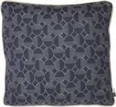 Gebreide SierKussen Nordic 50x50cm Blauw/ naturel