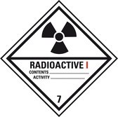 ADR klasse 7 radioactief 1 bord - aluminium 250 x 250 mm
