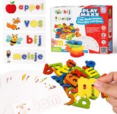PLAYMAXX Nederlandse Woordjes Leren - Eerste Woorden Leren Lezen, Spellen & Schrijven voor kinderen - 144 Leerkaarten & 52 Alfabet Letters