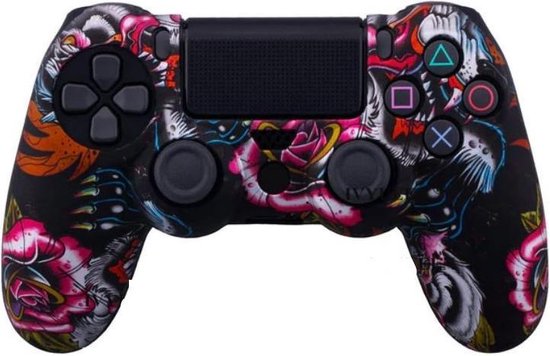 PS4 Controller Silicone Hoes met Noppen - Black Dragon