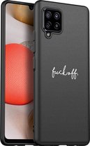 iMoshion Design voor de Samsung Galaxy A42 hoesje - Fuck Off - Zwart / Wit