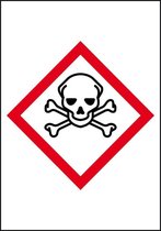 GHS06 giftige stoffen leidingmarkering op rol