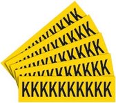 Sticker letters geel/zwart teksthoogte: 40 mm letter K